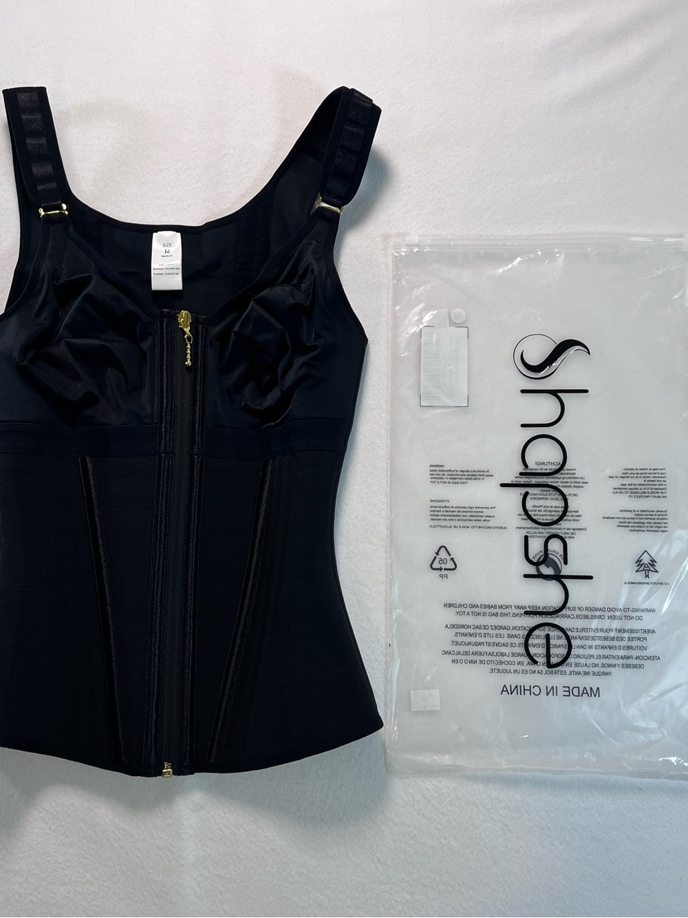 Shapermint Front-Zip Black Waist Shaper Tank